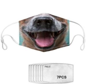 Quality Two Layer Washable Dog Print Fabric Face Mask wholesale
