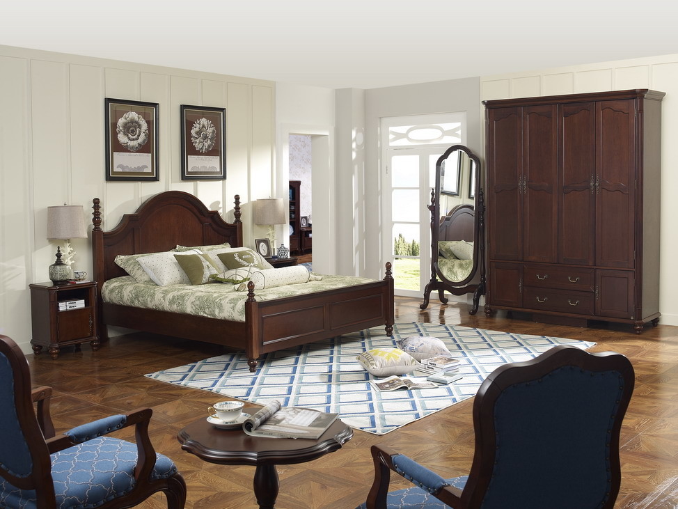 Rubber Wood Home office room furniture bookcase set by Glass door with Shelves and Study desk Computer table