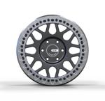 1 Piece 17x9 SUV Off Road Wheels Silver Ring Matte Black