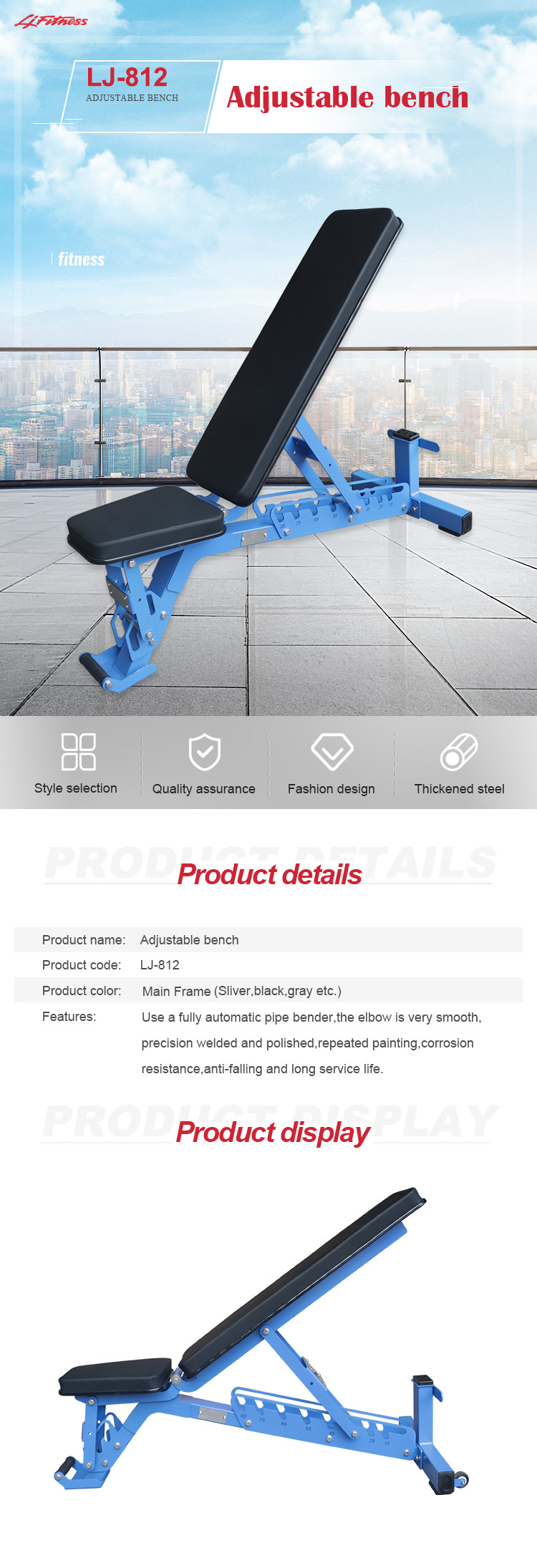 Gym Adjustable Dumbbell Workout Weight Bench For Traning Exercise