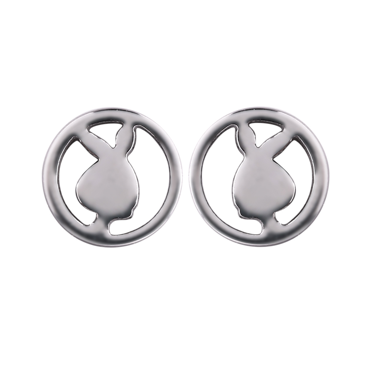 Wholesale cheap price round stud earrings cute rabbit shaped earring for girls