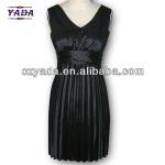 New casual korea lycra v-neck pleated sleeveless summer 2018 sexy night dresses