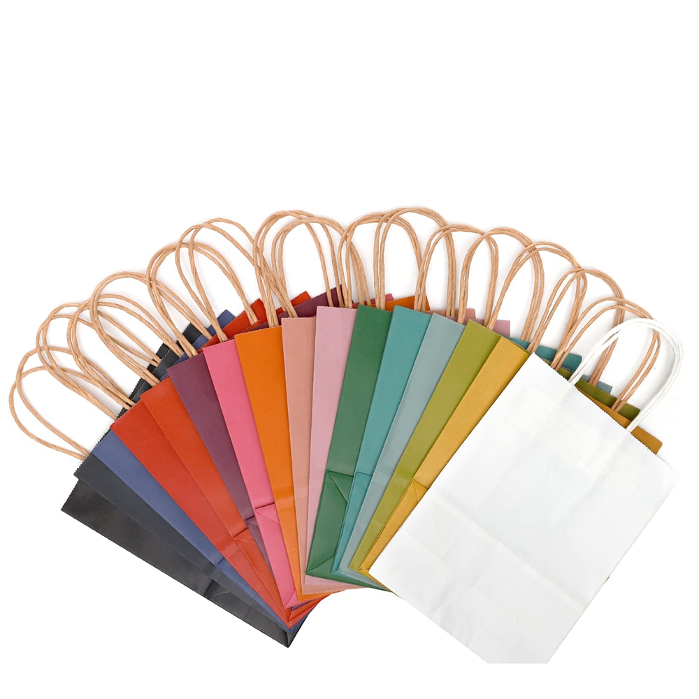 Hand Length Handle Custom Print Eco Friendly Luxury Kraft Paper Bags with Competitive