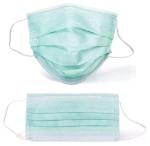 High filtration Non Woven Disposable Mask , 3 Ply Disposable Green PP Face Mask