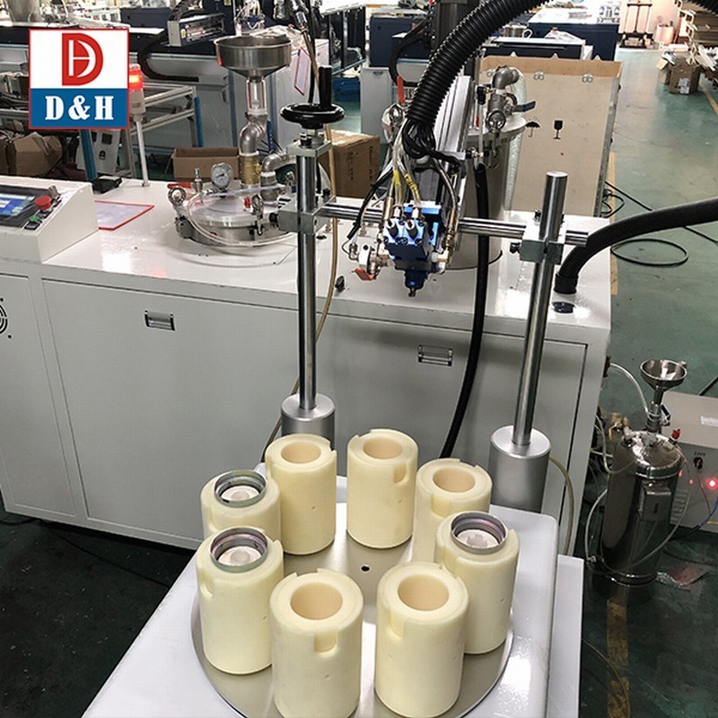 High Precision Electric Driven Filter End Cap Gluing Machine for Two Compounds Gluing