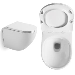 Quality Round Thin Rim Wall Mount Toilet White Color For Woman Friendly wholesale