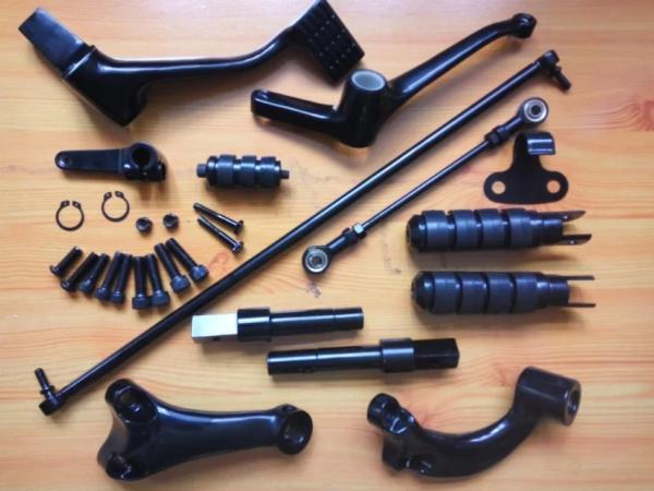 Black And Chrome Motorcycle Forward Control , Universal Sportster Forward