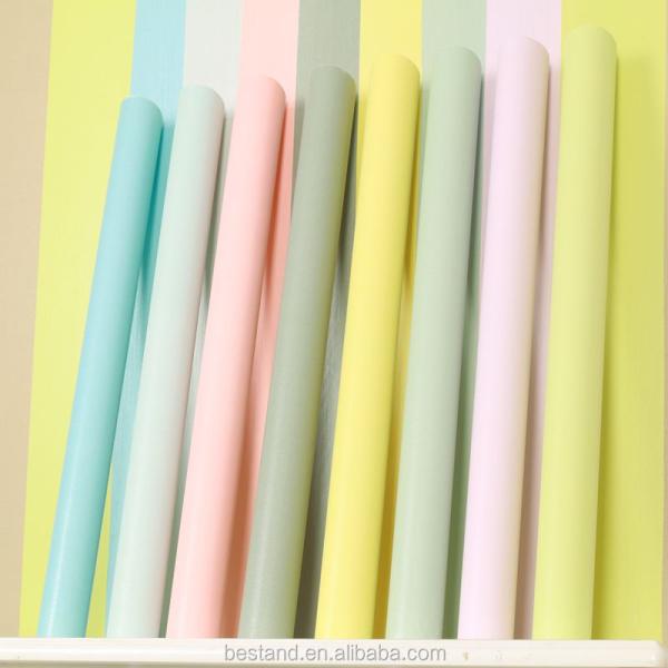 Vinyl Wallpapers 3D Texture Korean Design Mildew Proof Solid Color PVC Adhesive
