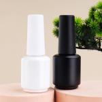 2025 Empty 8ml 15ml Brown Glass Round Nail Polish Bottles With Cap and Fan Brush