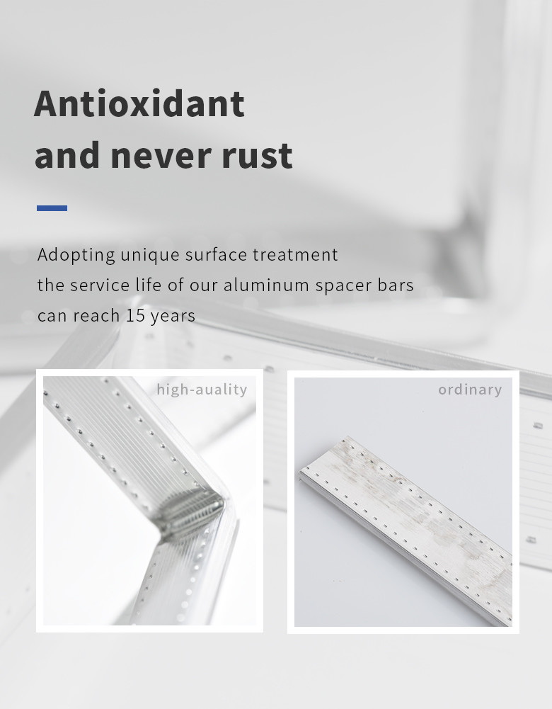 Insulated Glass Aluminum Spacer Bar 6mm Seamless Welding Line Bendable