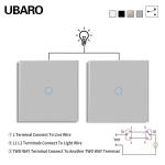 UBARO EU/UK Smart Dual Switch Grey 1 Gang 2 Way 100-240Vac 50-60Hz 10A With