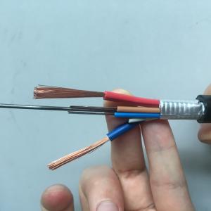 Quality G652D 6 Core Hybrid Fiber Optic Cable With 2 Copper Power Wires OPLC wholesale