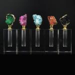 Wedding Gift Crystal Perfume Bottle 6ml Essential Oil Crystal Bottle With Agate