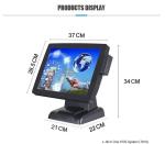 15 Inch Black Waterproof Retail Point Of Sale Systems J1900 CPU For Restaurant