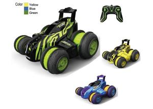 Quality Rotation Yellow Blue 4WD Children's Play Toys , 2.4G Stunt Remote Control Cars wholesale