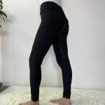 Black Horse Riding Jodhpurs Women Four Way Stretch Breeches With Silicone