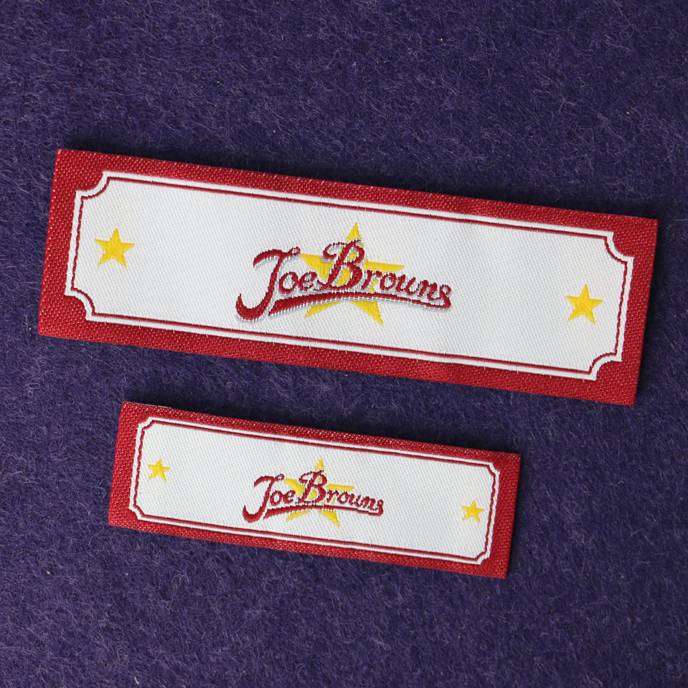 Sew On Iron On Woven Apparel Tags / Rectangle Woven Fabric Labels