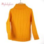 Children's high neck long sleeve cotton top baby girls Ribbed Knit sweater