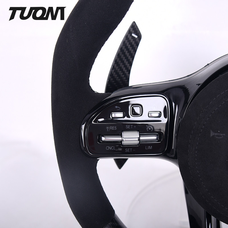 ODM Mercedes Benz Steering Wheel Luxury Alcantara Real Glossy Carbon Fibre