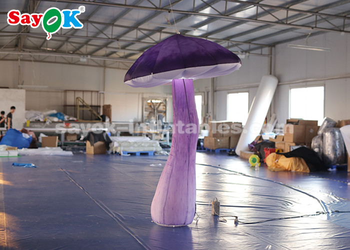 Amazing 2.5m Inflatable Lighting Decoration Hanging Mushroom With Blower