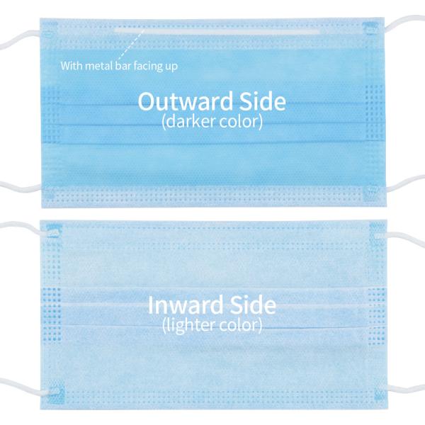 Colored Disposable Safety Mask , 3 Ply Disposable Face Mask High Density Filter