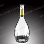Bowling Shaped 750ml Clear Flint Glass Bottles For Brandy