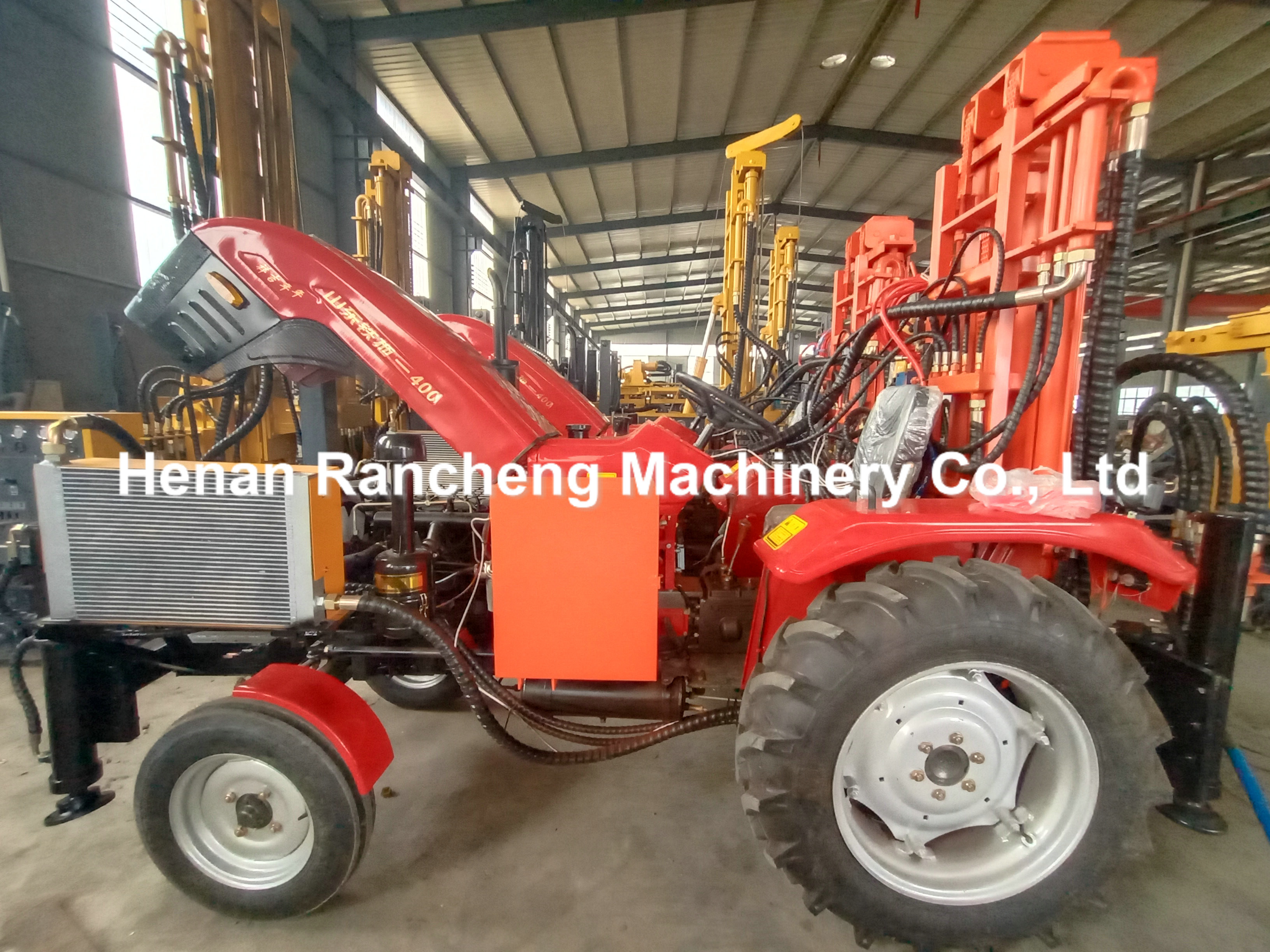 200m Depth Borehole Drilling Machine 40hp Horse Power Trailer Mounted Drill Rig