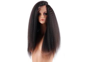 Quality Resilient Thick Virgin Remy Human Lace Front Wigs 18&quot; Kinky Straight Comb Easily wholesale