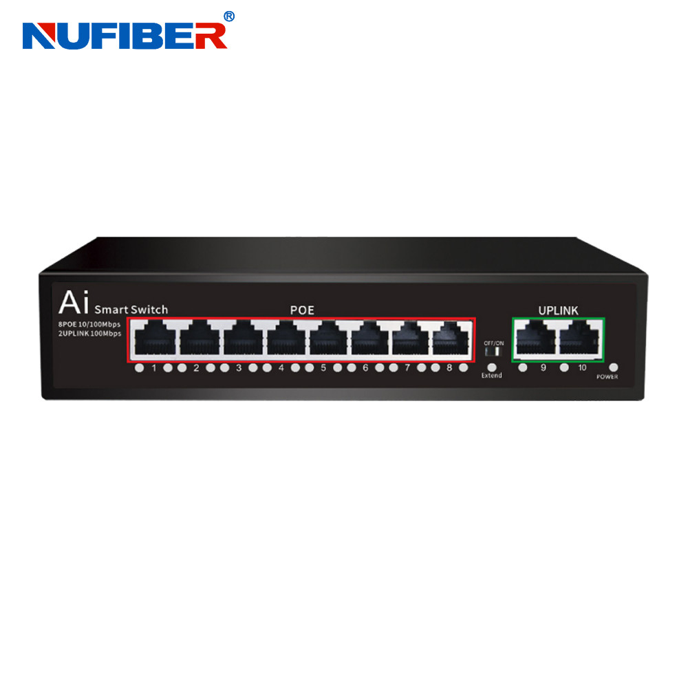NF-PSE5204F Fast and Forward POE Powered Switch 10/100M 4 POE Port 2 Uplink Port 6 Port Network Switch with Power Priority Mechanism