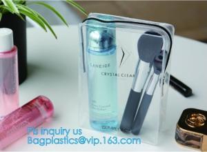Quality Cosmetic/ Makeup/ Toiletry Clear PVC Travel Wash Bag with handle, Cosmetic Gift Bags Tote Travel Makeup Bag for Zipper wholesale