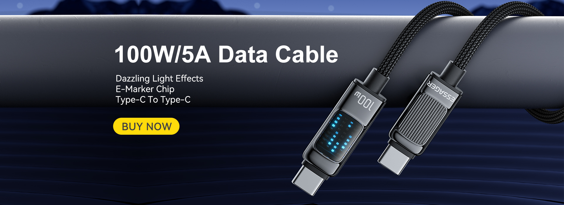 ESSAGER ES-X58 Series 100W PD Type C Cable USB C to USB C