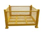 Yellow Callapsible Metal Storage Containers / 1000 Kg Capacity Pallet Stillage