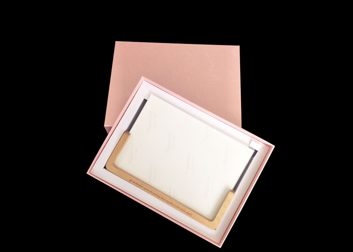 Elegant Pink Lid And Base Boxes , Customized Size Cardboard Gift Boxes For Album