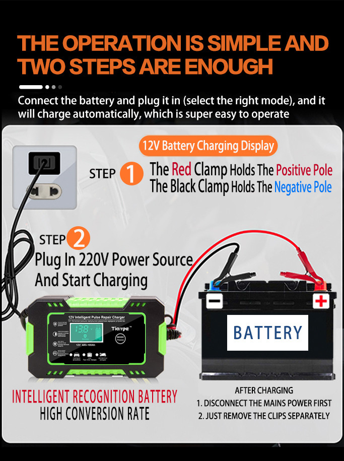 Caravan PWM Smart Battery Charger 12V 6A With Pulse Repair