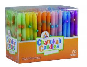 Quality 135pk 100% paraffin wax unscented family pack chanukah candles packed into gift box wholesale