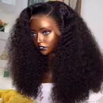 Afro Kinky Curly Lace Front Wig Human Hair 13x4 Transparent Lace Wig Brazilian
