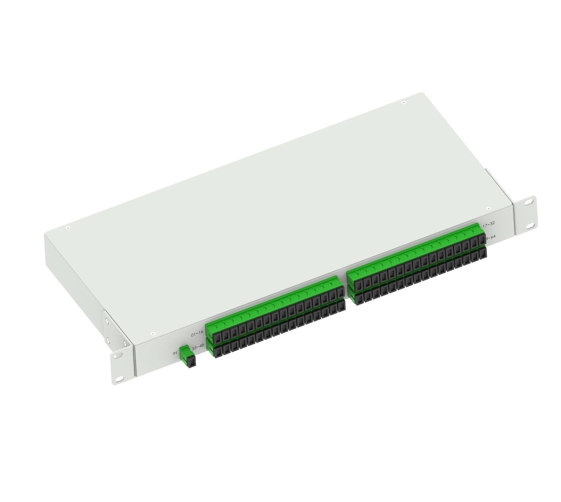ODN Network 19inch APC Type Fiber Optic Splitter Panel for 1U Height Data Center FTTX