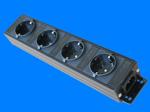 German 4 Outlets European Power Strip Bar With Line Attached Connector IEC 320