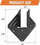 Black Hurricane Tie Clips Fits 2x4 2x6 Truss to Rafter Connectors for Roof Joist