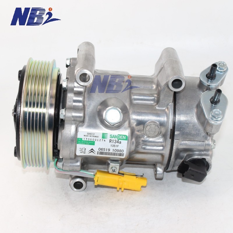 9651910980 / 6453QK / 6453WK Vehicle AC Compressor Deep Groove Structure