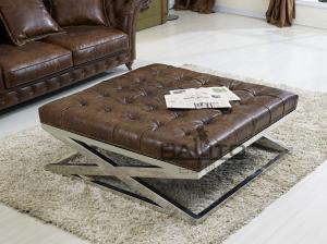 Quality classical luxury leather ottoman club furniture wholesale