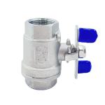 SS304 316 Stainless Steel NPT Bsp Thread Two Piece Ball Valve with Butterfly