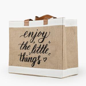 Quality Large Printed Tote Jute Bags Customized Hessian Bags For Return Gifts wholesale