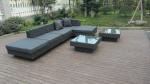 Modern Black Outdoor Rattan Sofa Set For Bar / Cafe / Balcony