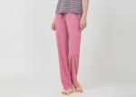 Homestyle Round Neck Women'S Pajama Short Sets , Ladies Striped Pyjamas sets