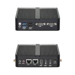 Quality Intel N100 Industrial Fanless PC With Black Chassis Triple Display Ports For Industrial wholesale