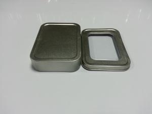 Quality Silver Plain Mini Tin Cans , Square Clear Window Gift Containers wholesale