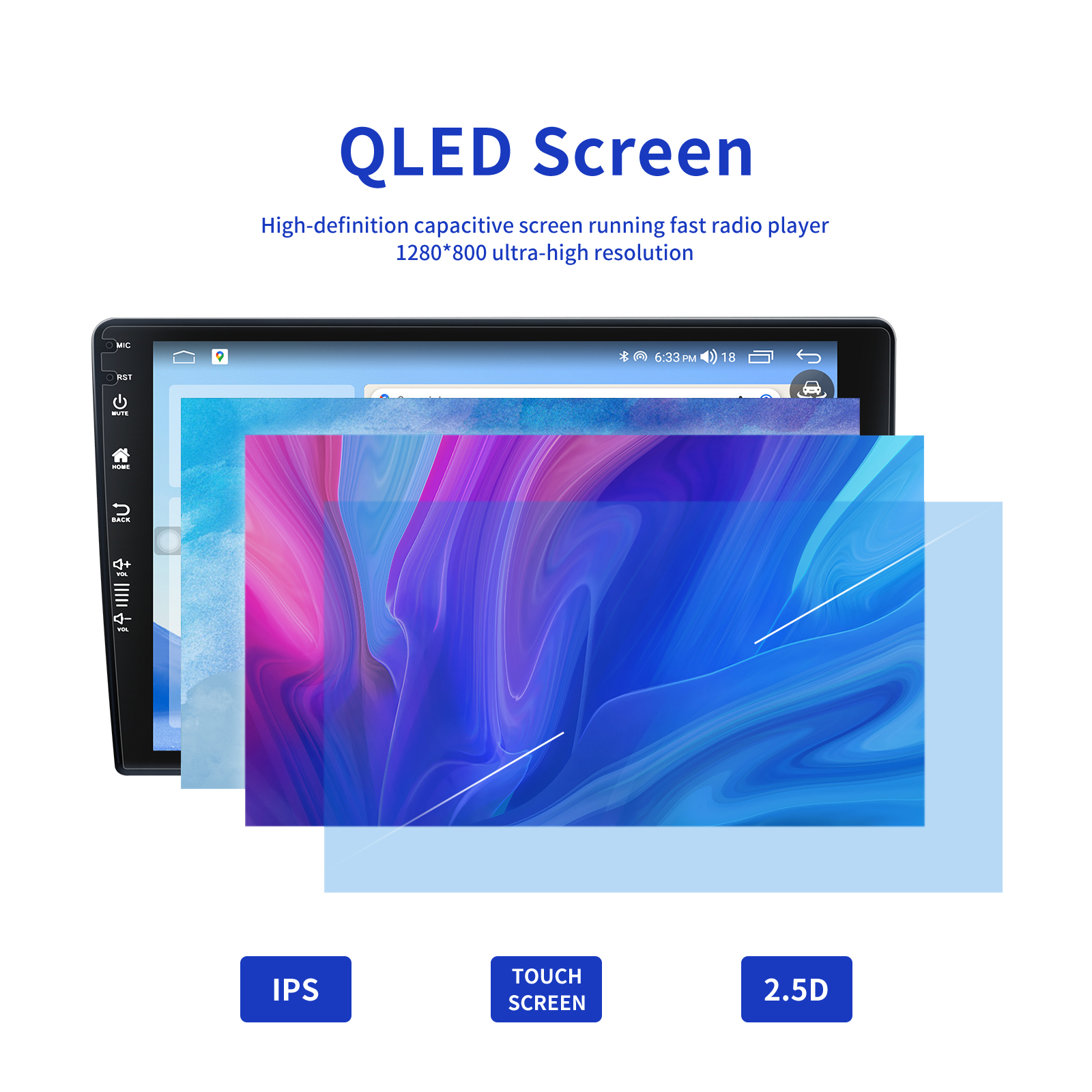 9" Touch Screen Android 12 Car Multimedia Player with GPS Navigation Multi Language