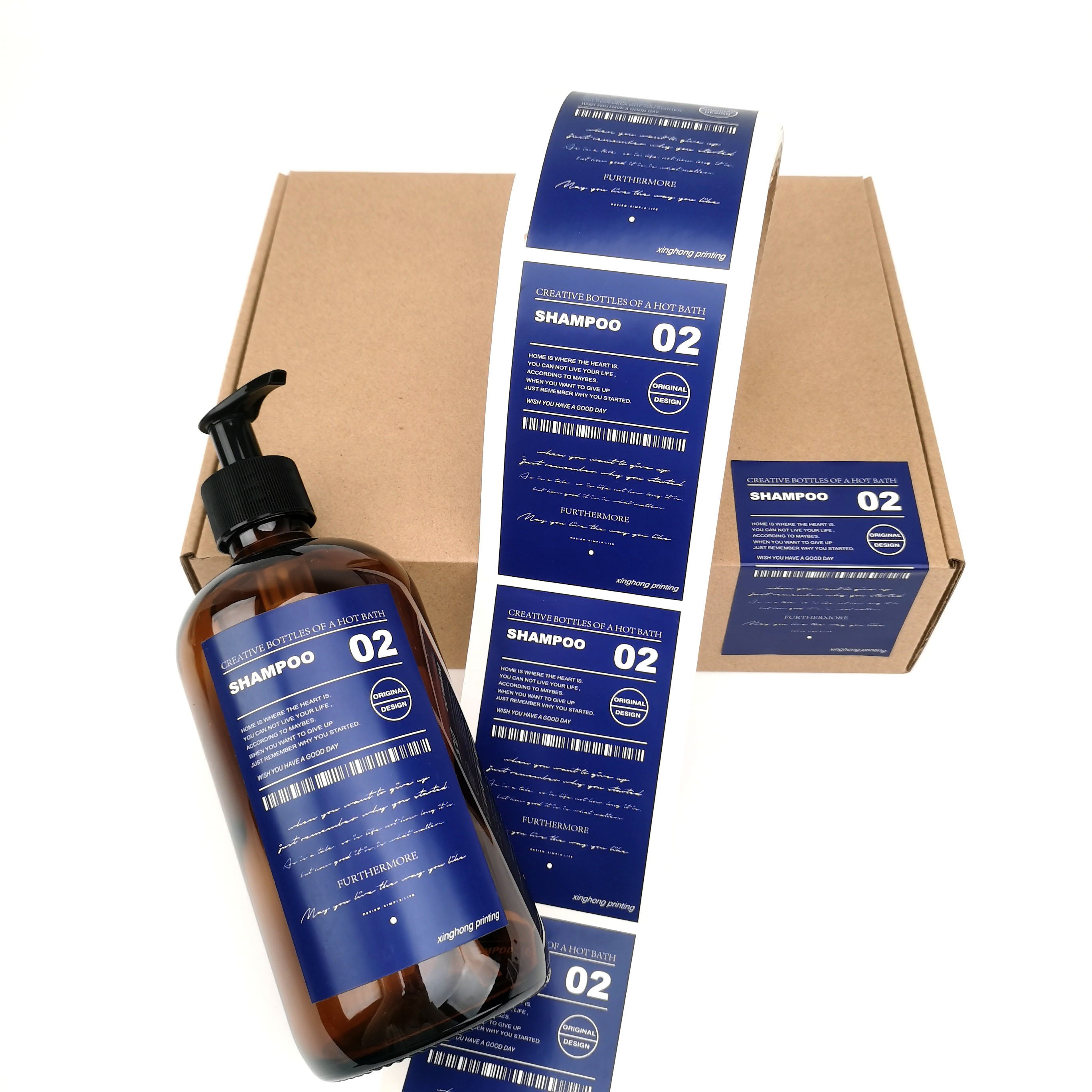 Printing Adhesive Label Sticker Transparent Logo Cosmetic Bottle Labels Clear PVC