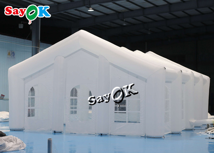 Inflatable House Tent Custom White Oxford Cloth Inflatable Wedding Tents 10x7m 33x23ft With Led Light